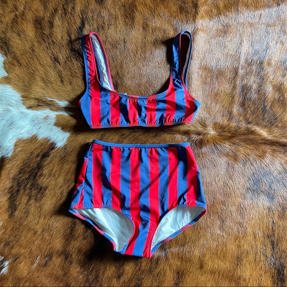 Solid & Striped Red The Brigitte High Waisted Two… - image 1